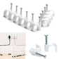 Wire Wall Clips, Plastic Cable Clips Round Wire Pins with Steel Nail (20 Pcs Set)