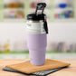Stainless Steel Vacuum Insulated Coffee Cups Travel Mug With Straw (900 ML Approx / 1 Pc)