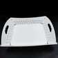 Foldable Plastic Serving Tray - Portable with Handle for Kitchen & Dining (1pc)