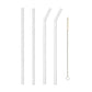 4 Pcs Reusable Glass Straws with 1 Cleaning Brushes