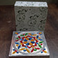 1 Pc Meenakari Wooden Chowki & Bajot Set: For Home & Office Puja (Multicolor)