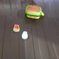 Plastic Burger Shape Small Size Double Hole Sharpener With Eraser (1 Set)